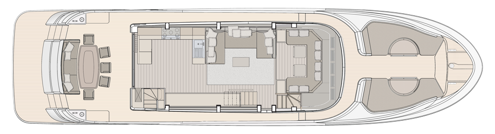 Main Deck - Proposal with galley located aft