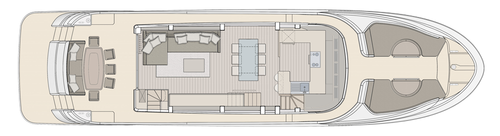 Main Deck - Proposal with galley located forward