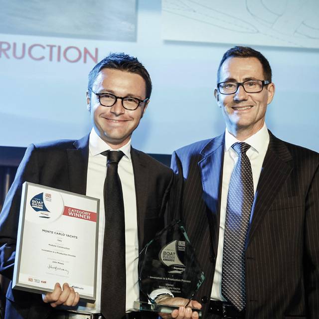 Верфь Monte Carlo Yachts удостоена премии за «Инновации в производственном процессе» на церемонии награждения
Boat Builders awards 2015 в Амстердаме